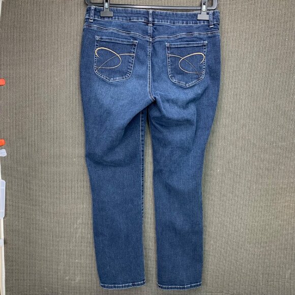 Chicos So Slimming Jeans Womens Size 2 Medium Wash Straight Leg Stretch Denim - Picture 2 of 11